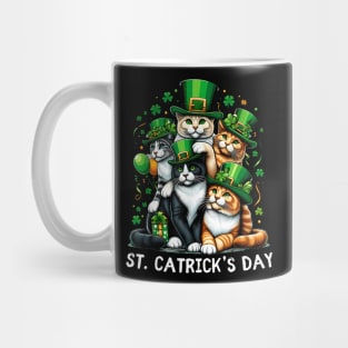 St Patricks Catricks Day Stacking Cat Lover Women Girls Kids Mug